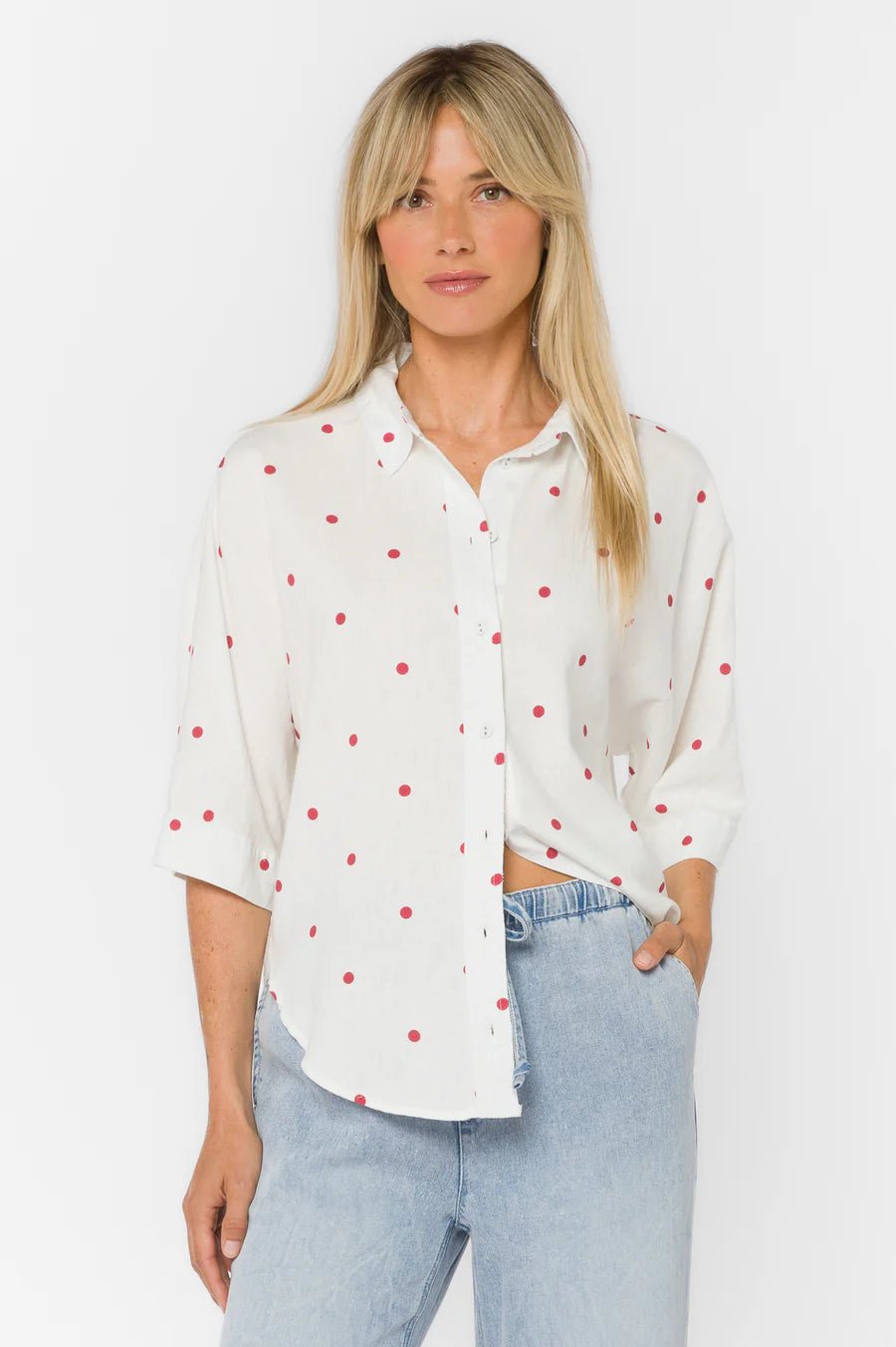 Merle Polka Dot Button Down - Flea Boutiques