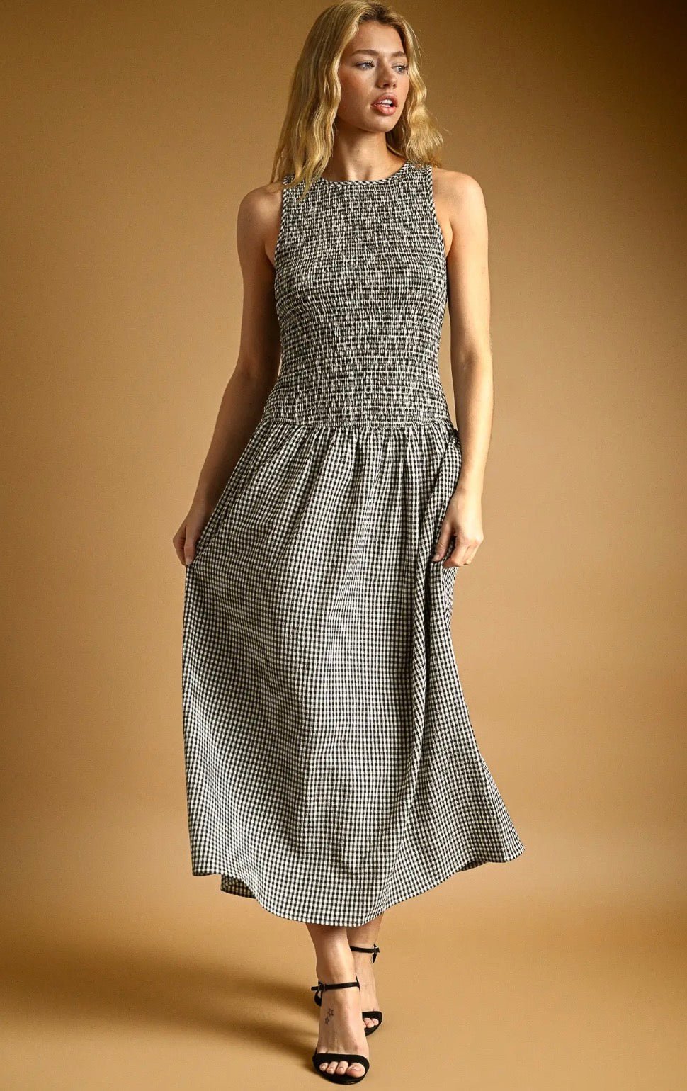 Mini Gingham Sleeveless Dress - Flea Boutiques