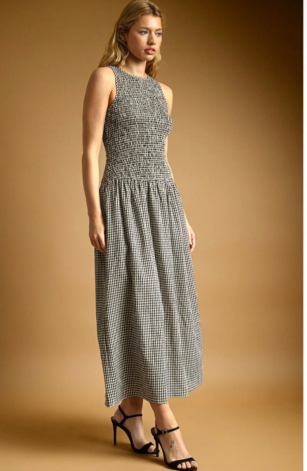 Mini Gingham Sleeveless Dress - Flea Boutiques