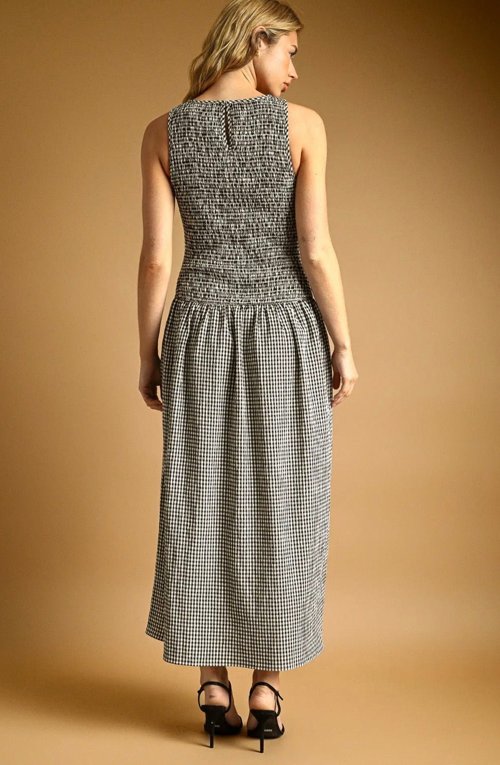 Mini Gingham Sleeveless Dress - Flea Boutiques