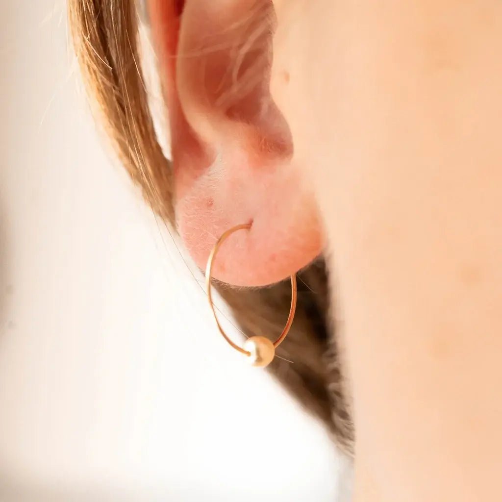 Mini Pearl Gold Filled Hoops - Flea Boutiques