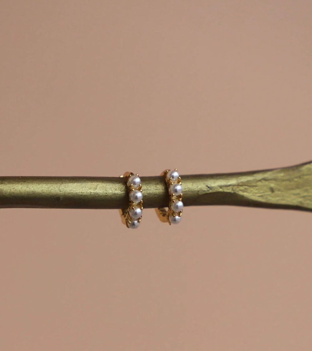Mini Pearl Hoops