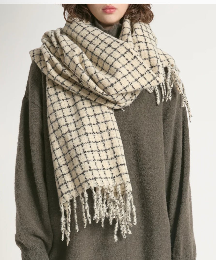 Minimal Windowpane Scarf - Flea Boutiques