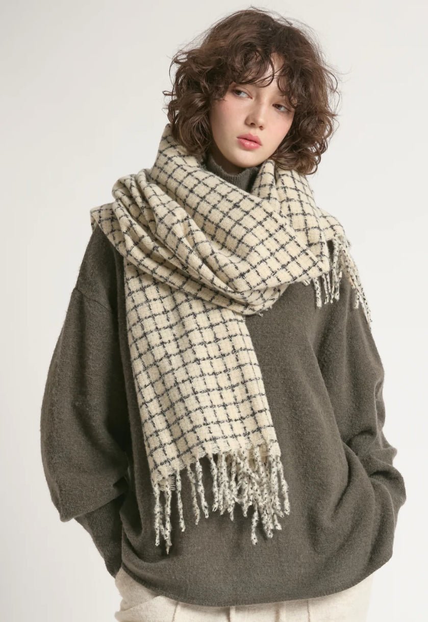 Minimal Windowpane Scarf - Flea Boutiques
