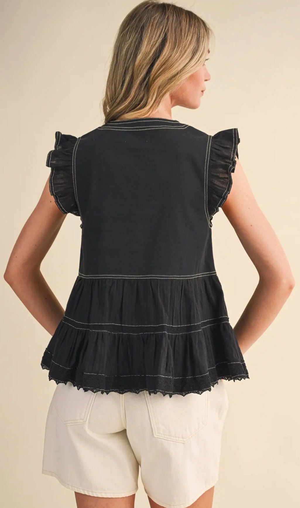 Mix Media Lace Trip Tank - Flea Boutiques