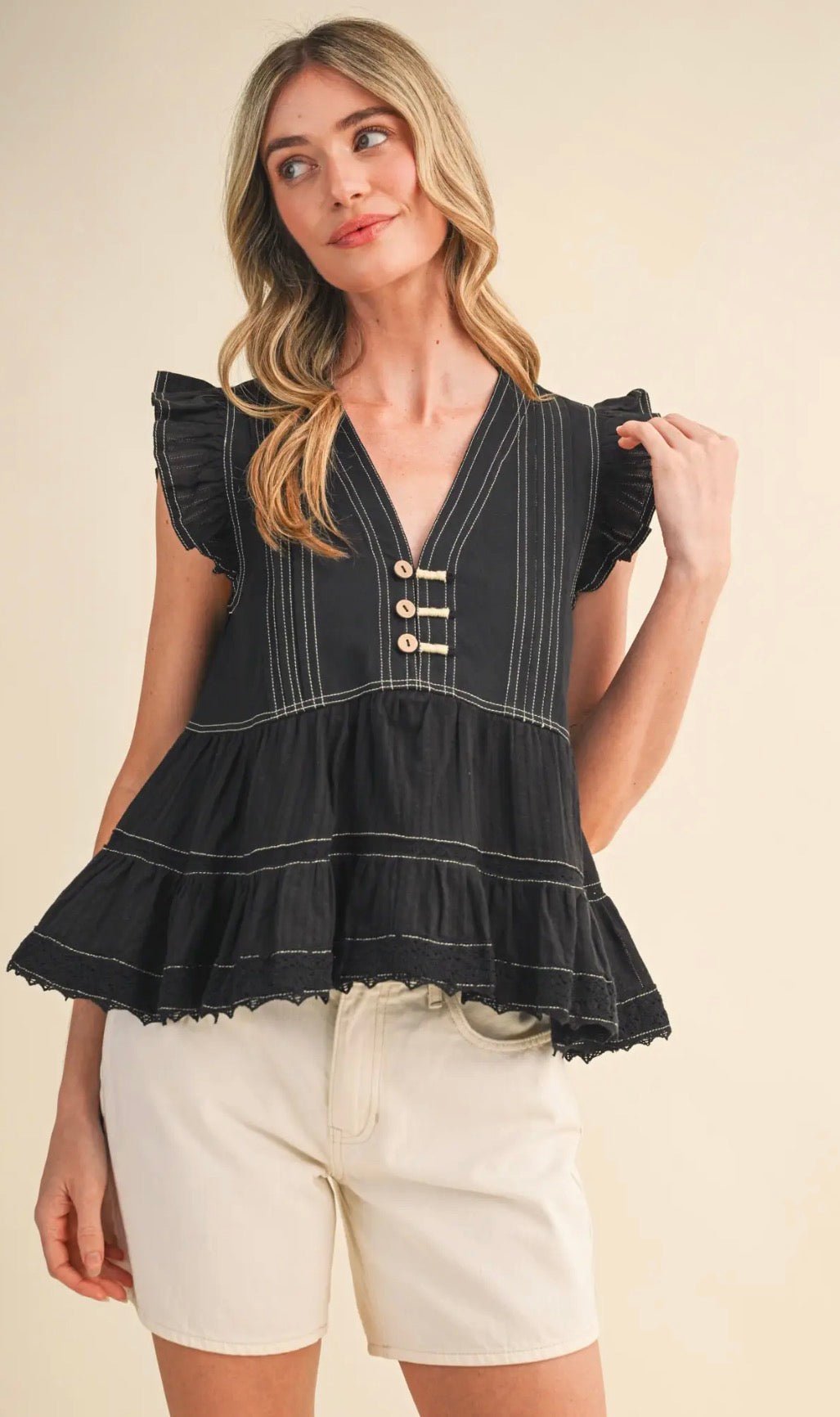 Mix Media Lace Trip Tank - Flea Boutiques