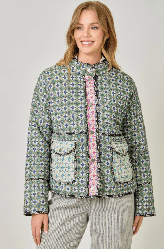 Mixed Media Quilted Jacket - Flea Boutiques