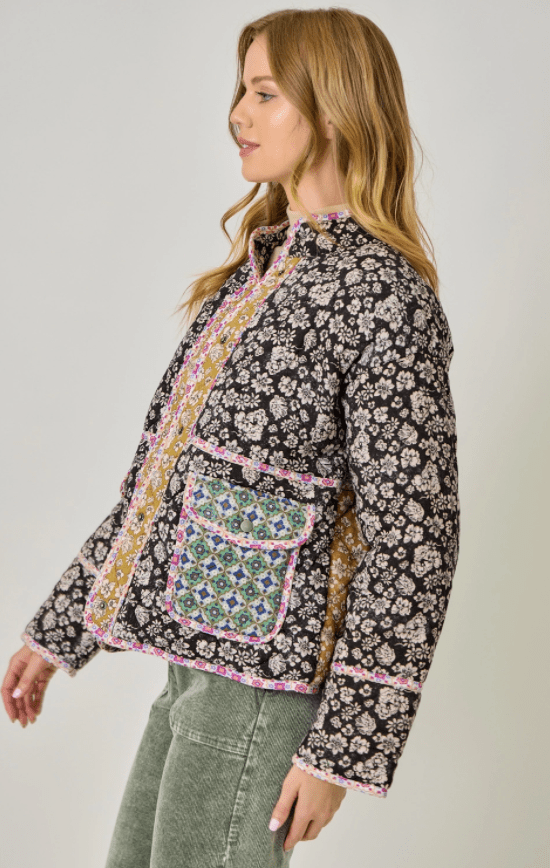 Mixed Media Quilted Jacket - Flea Boutiques