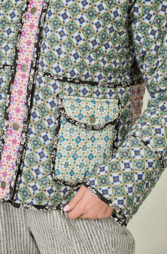 Mixed Media Quilted Jacket - Flea Boutiques