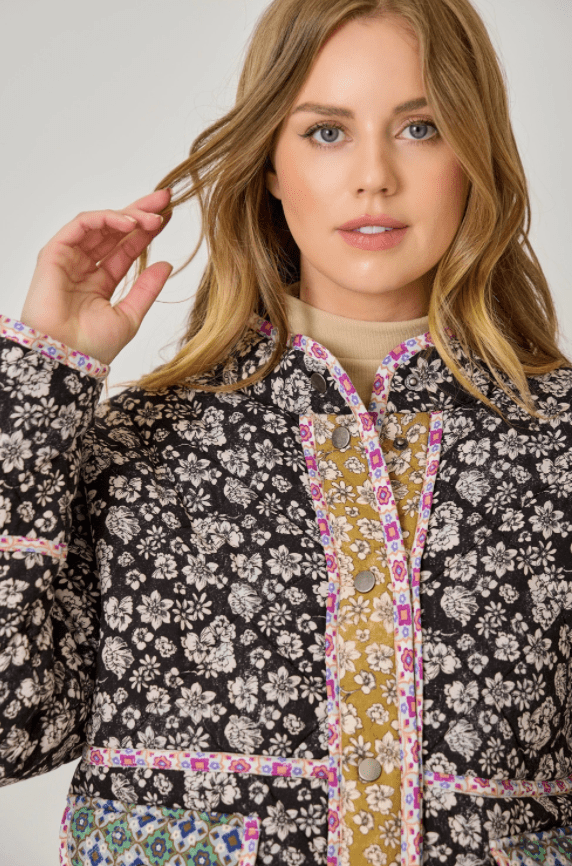 Mixed Media Quilted Jacket - Flea Boutiques