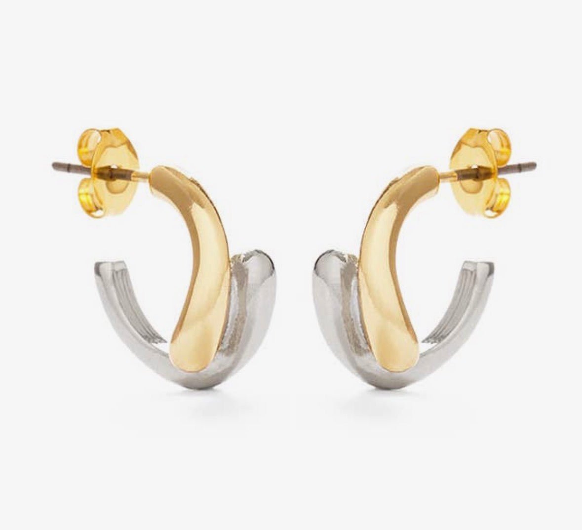 Mixed Metal Hoop Earrings - Flea Boutiques