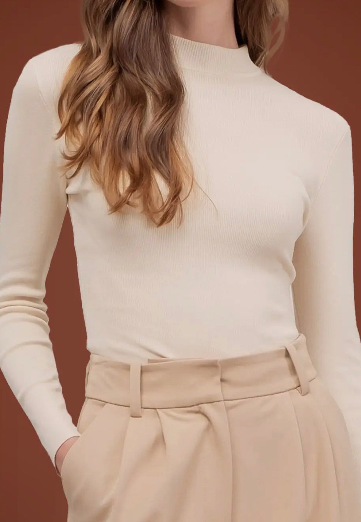 Mock Neck Long Slv Sweater - Flea Boutiques