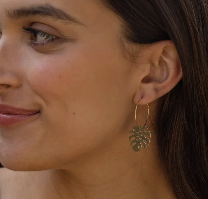 Monstera Hoops - Flea Boutiques