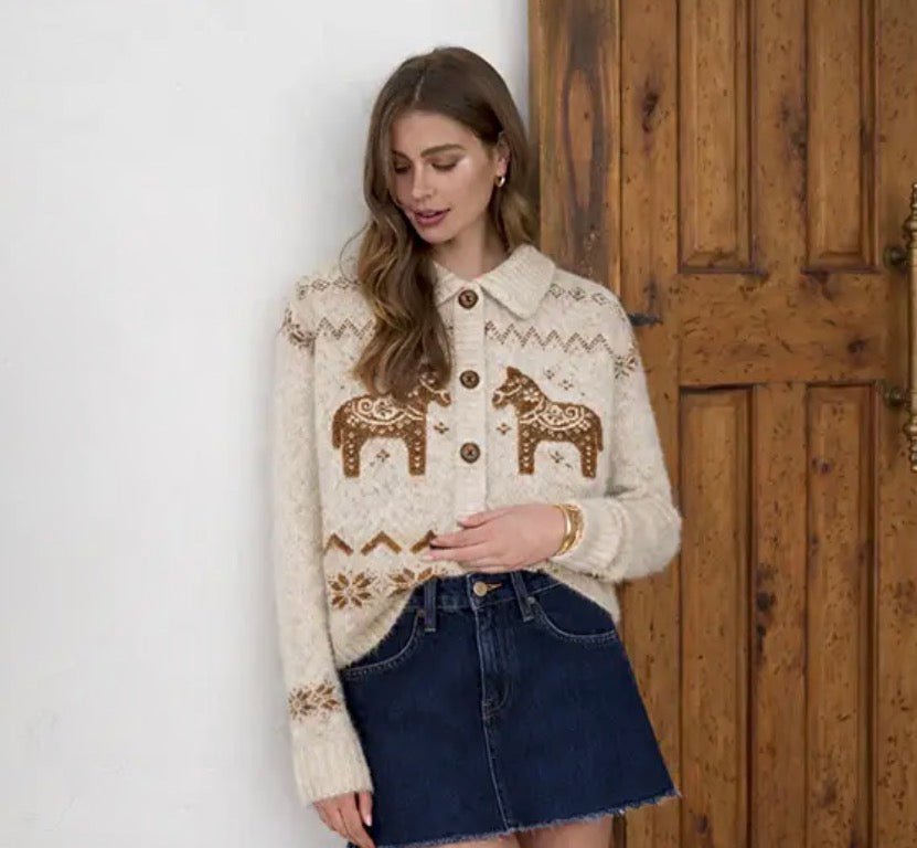 Moon River Nordic Pony Cardigan - Flea Boutiques