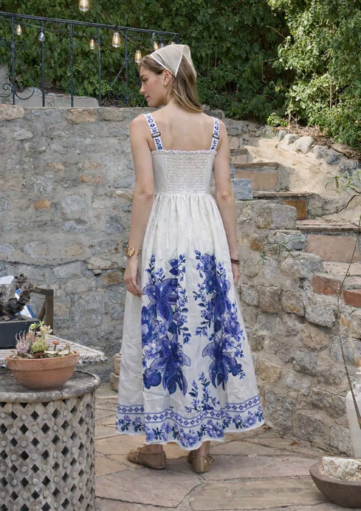 Moon River Pleated Bust Floral Midi Dress - Flea Boutiques