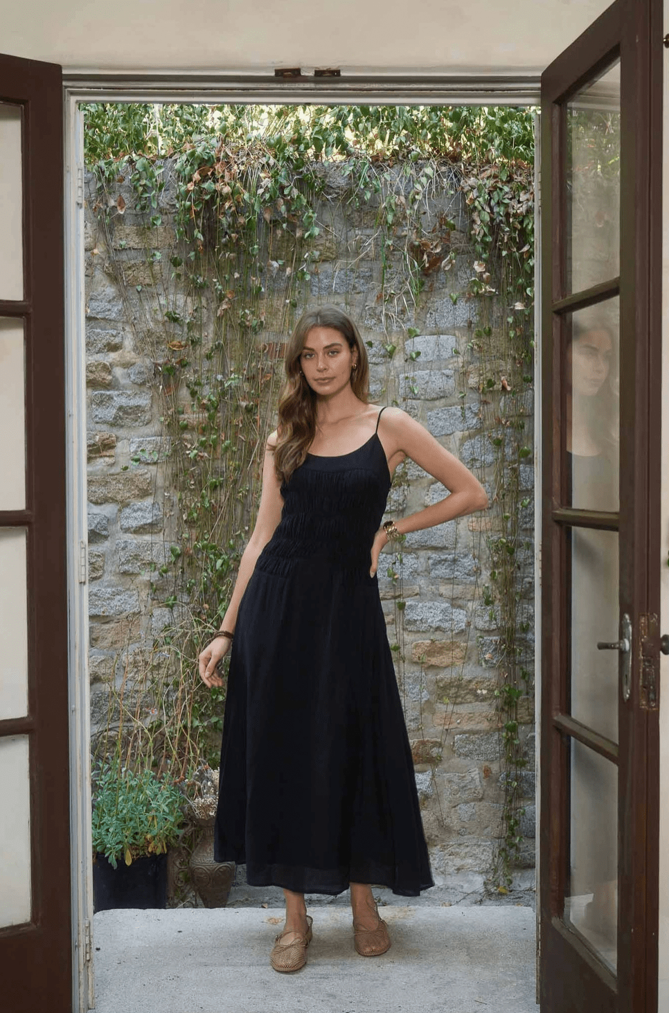 moon river black midi dress Sleeveless Lace Trim Detail Midi Dress from Moon River exclusive at