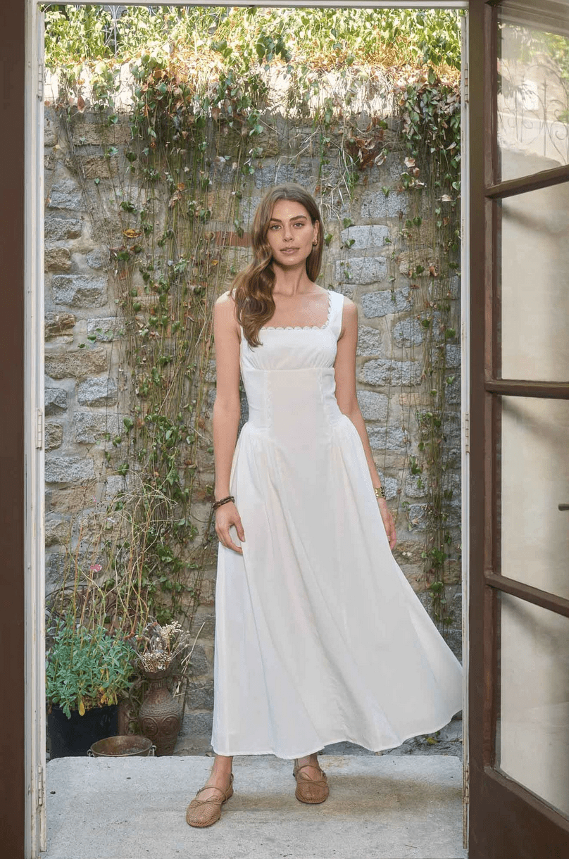 Moon River Square Neck Corset Midi Dress - Flea Boutiques