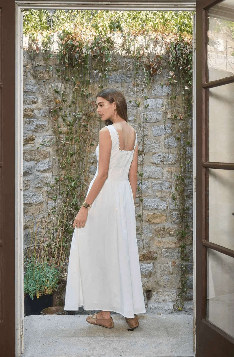 Moon River Square Neck Corset Midi Dress - Flea Boutiques