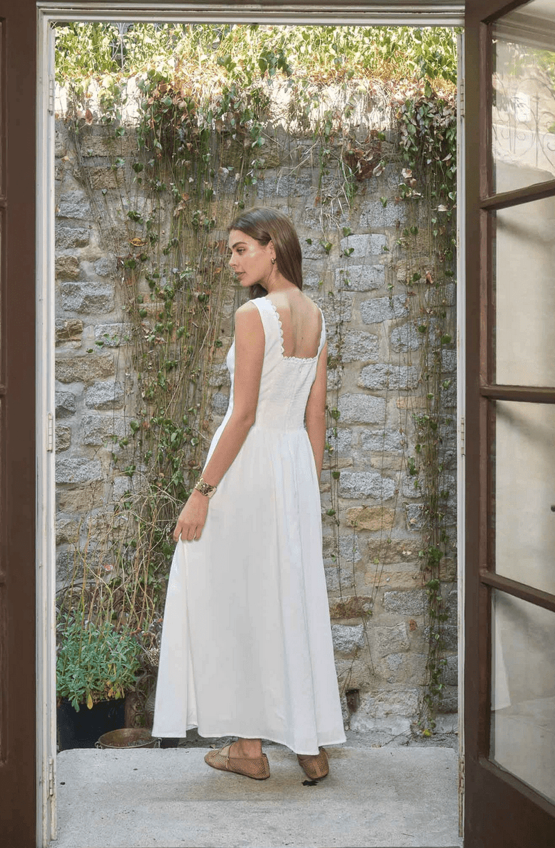 Moon River Square Neck Corset Midi Dress - Flea Boutiques