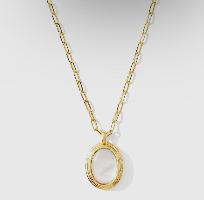 Mother of Pearl Oval Pendant - Flea Boutiques
