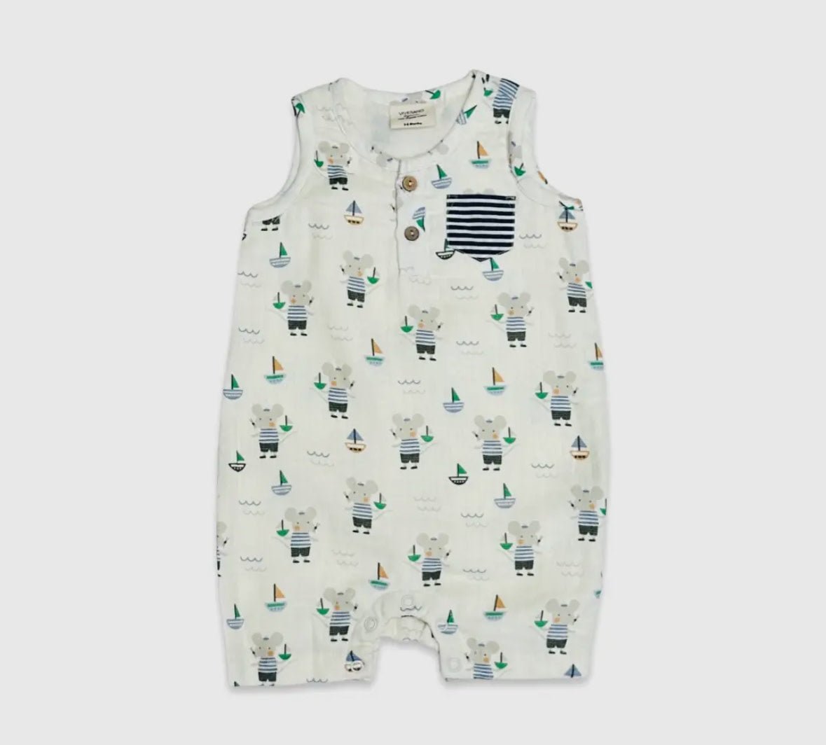 Mouse Sailor Henley Romper - Flea Boutiques