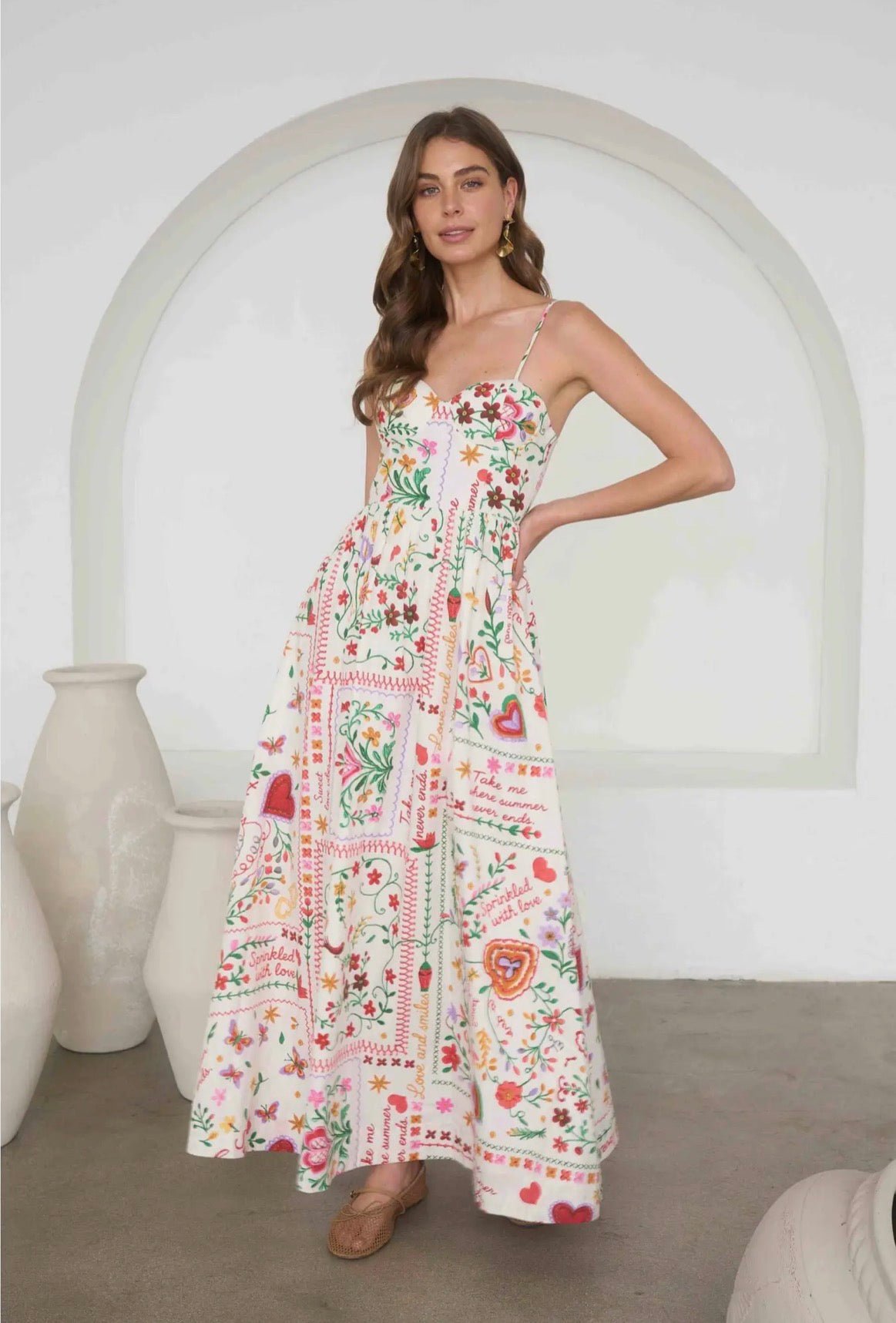 Multi-Color Summer Print Spaghetti dress - Flea Boutiques