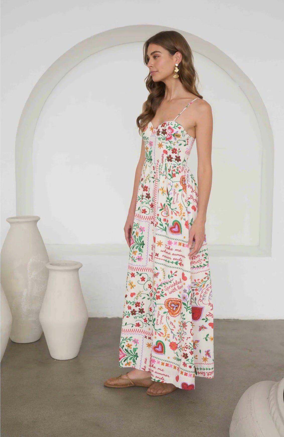 Multi-Color Summer Print Spaghetti dress - Flea Boutiques