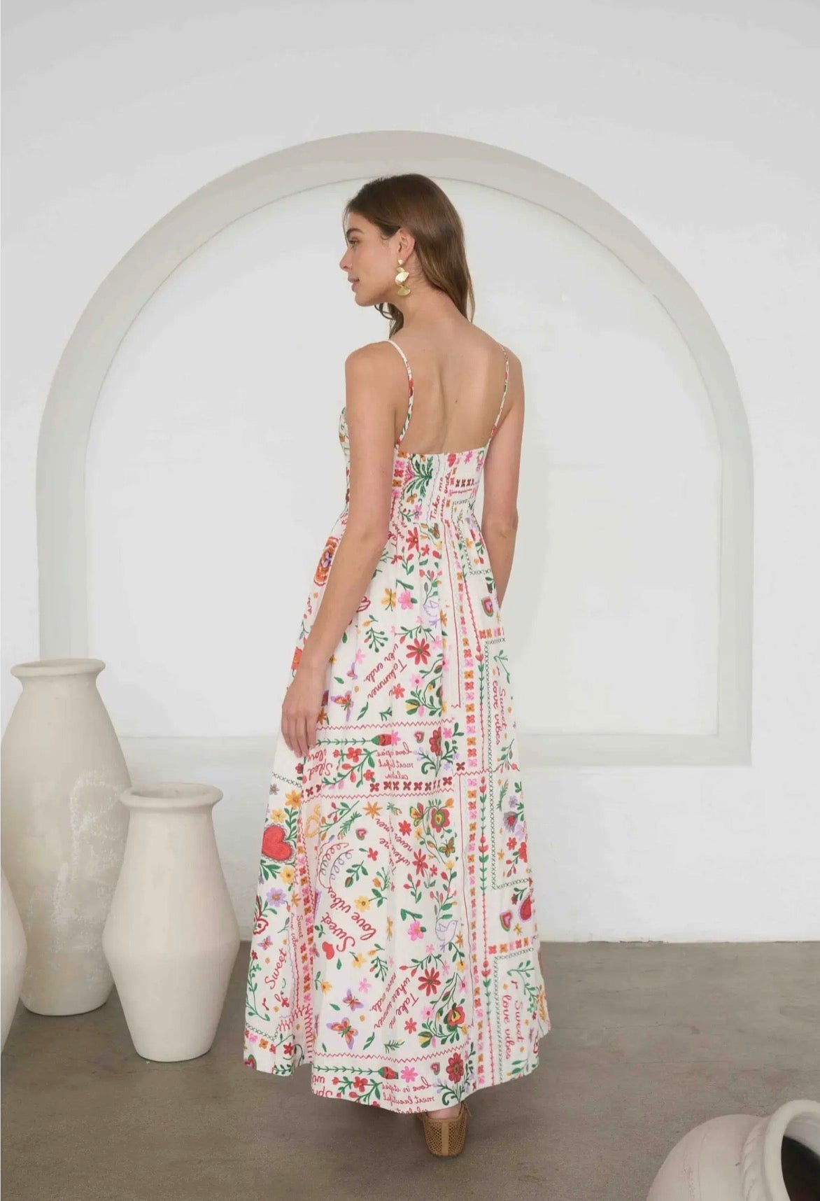 Multi-Color Summer Print Spaghetti dress - Flea Boutiques