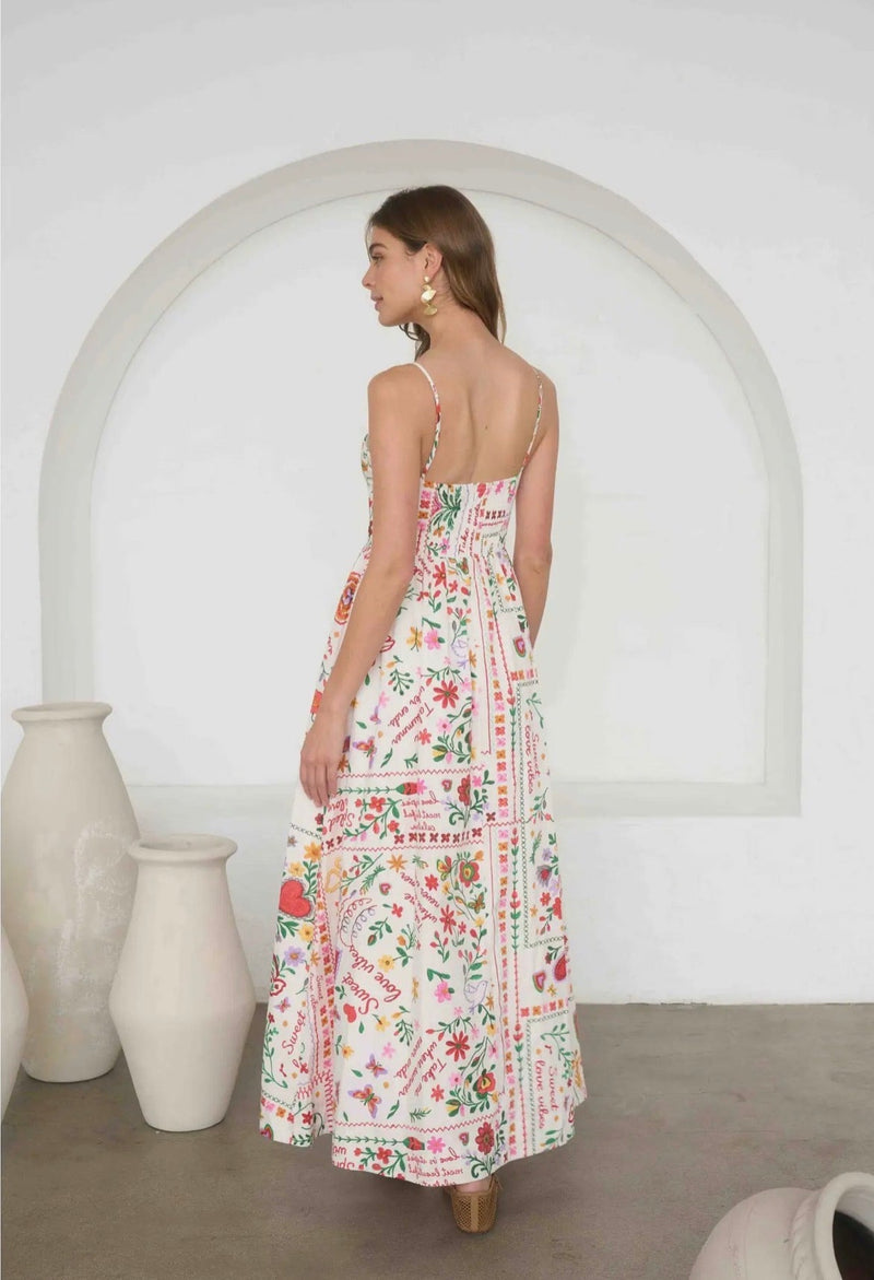 Multi-Color Summer Print Spaghetti dress - Flea Boutiques