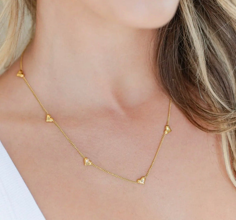 Multi - Heart Collar Necklace - Flea Boutiques