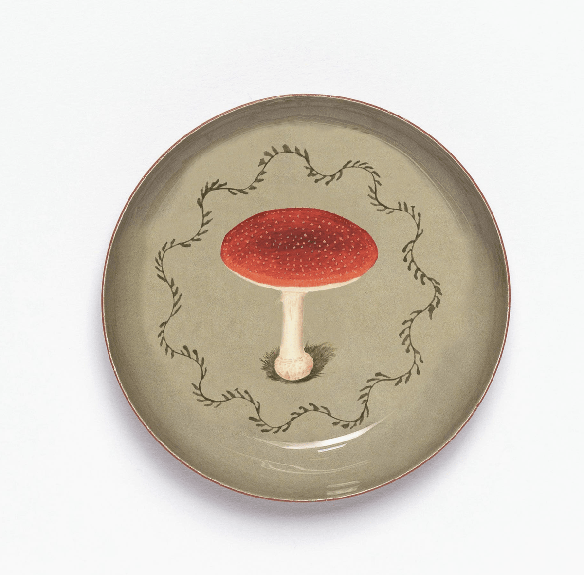 Mushroom Enamel Printed Tray - Flea Boutiques