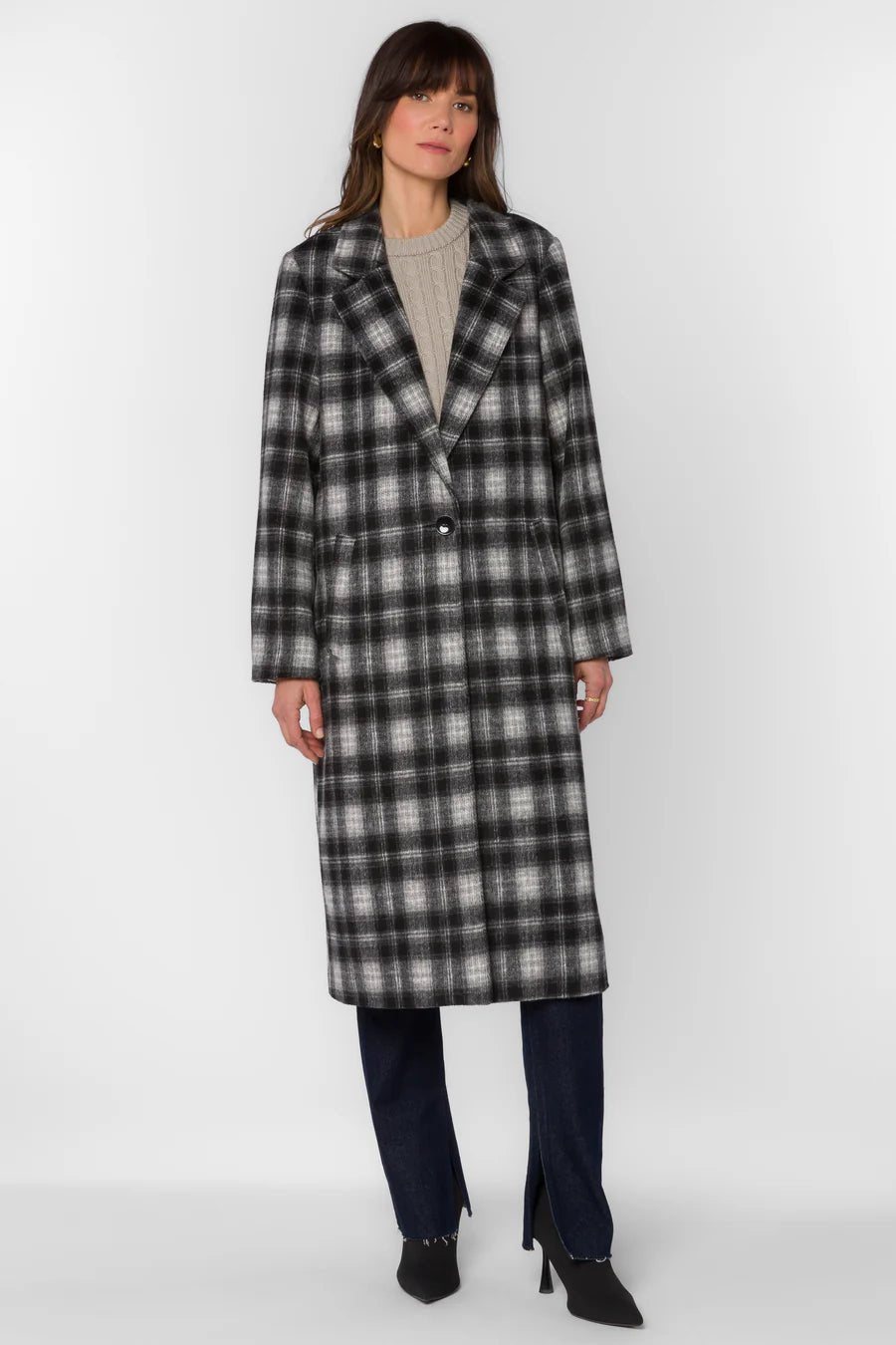 Myrtle Long Brushed Coat - Flea Boutiques