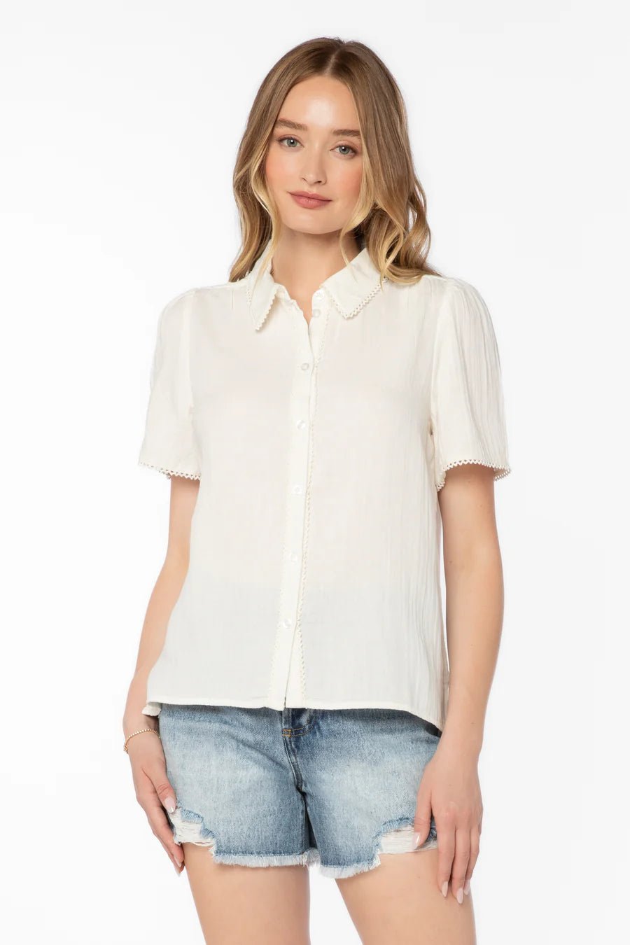 Nadette Short Sleeve Blouse - Flea Boutiques