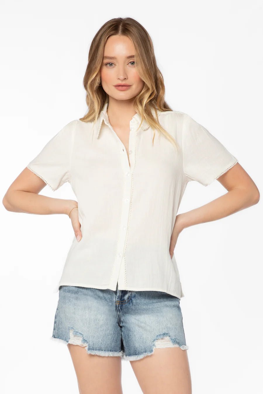 Nadette Short Sleeve Blouse - Flea Boutiques