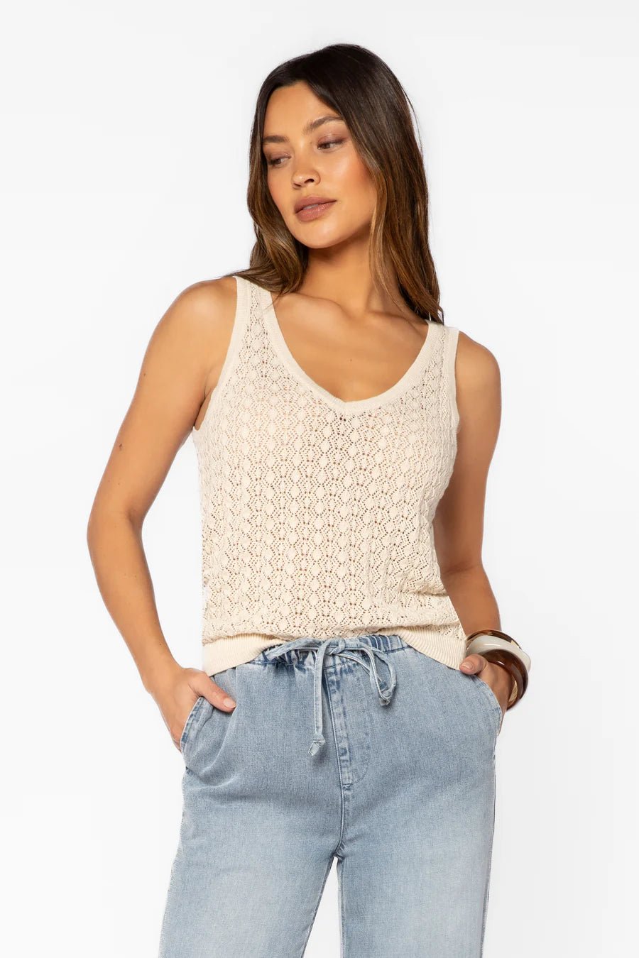 Nadia Double V-Neck Sweater - Flea Boutiques