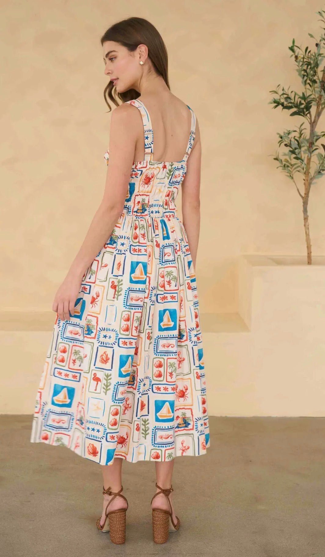Nautical Sweetheart Neck Dress - Flea Boutiques