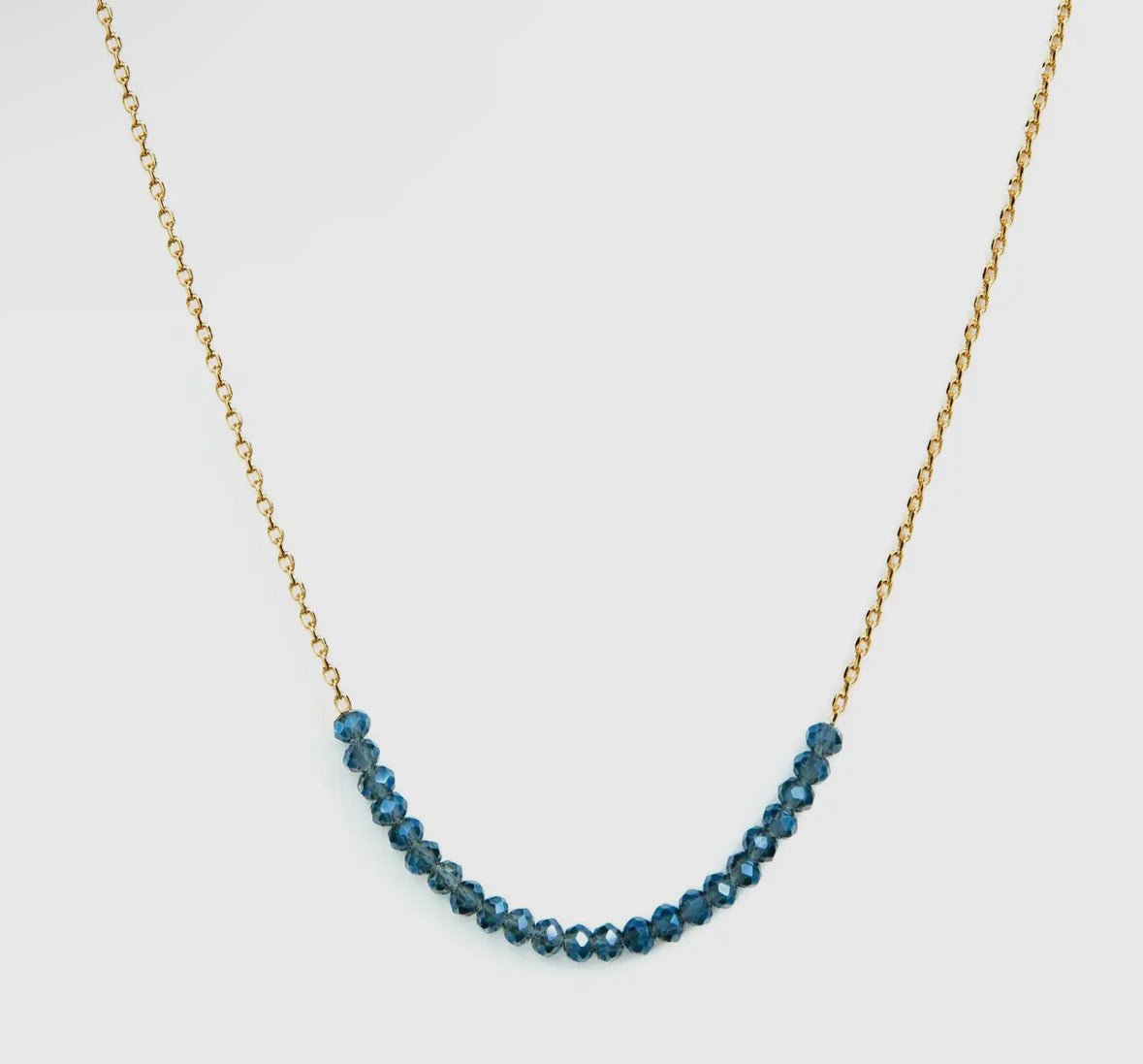 Necklace w Row of Small Crystals - Flea Boutiques