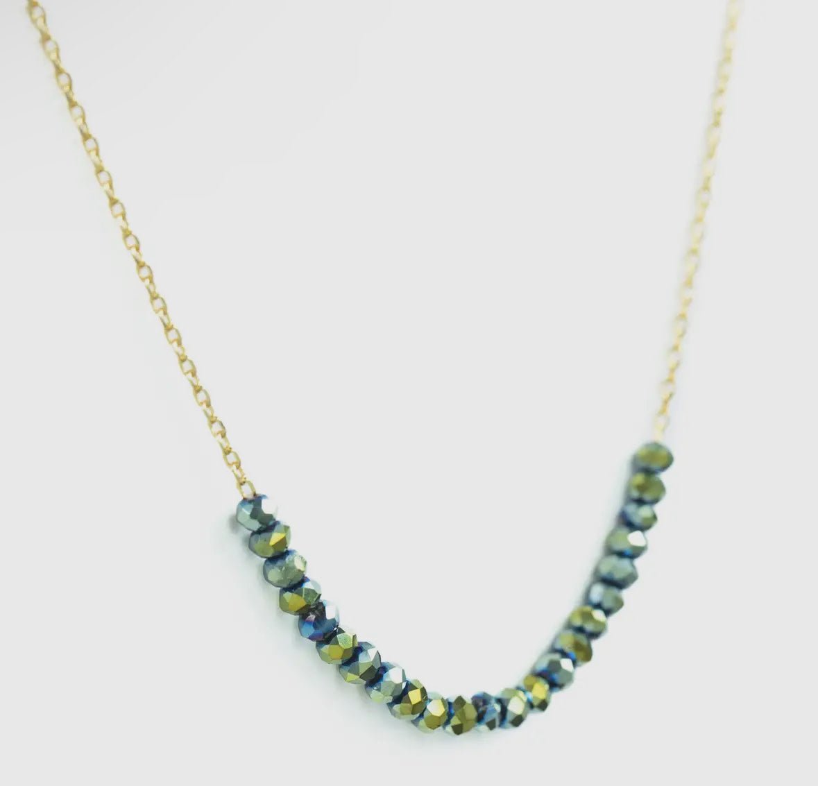 Necklace w Row of Small Crystals - Flea Boutiques