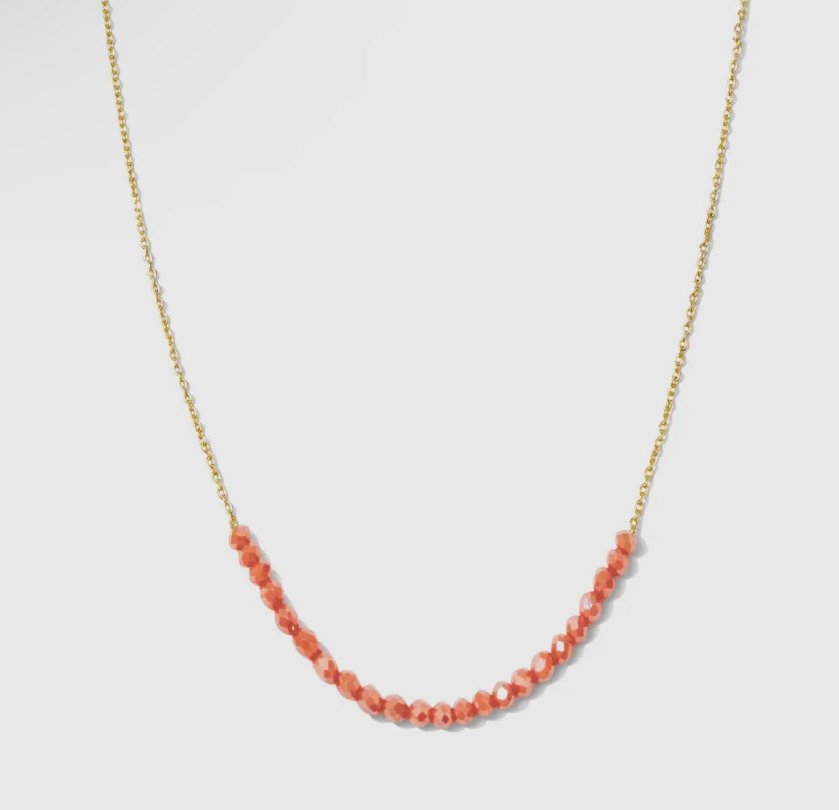 Necklace w Row of Small Crystals - Flea Boutiques
