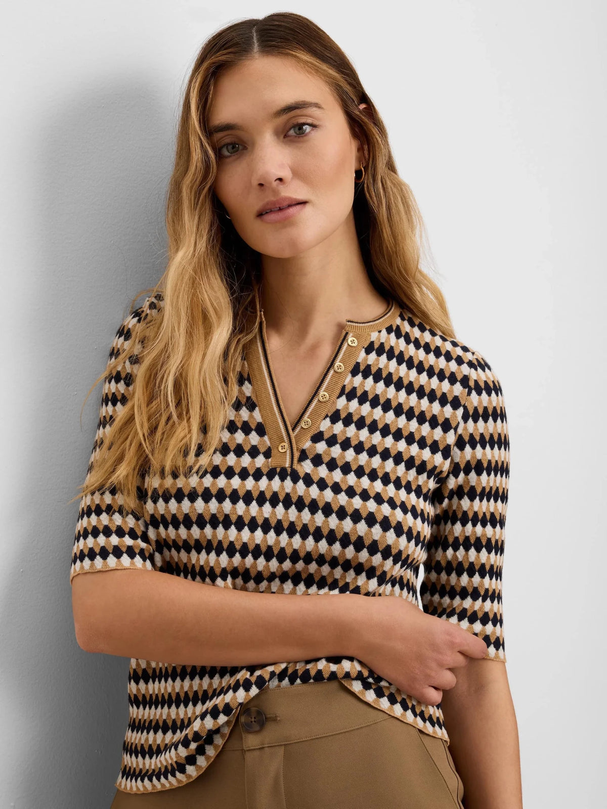 Nic + Zoe Angled Jacquard Sweater - Flea Boutiques