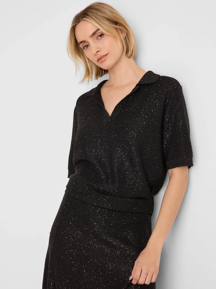 Nic + Zoe Anytime Sequin Polo - Flea Boutiques