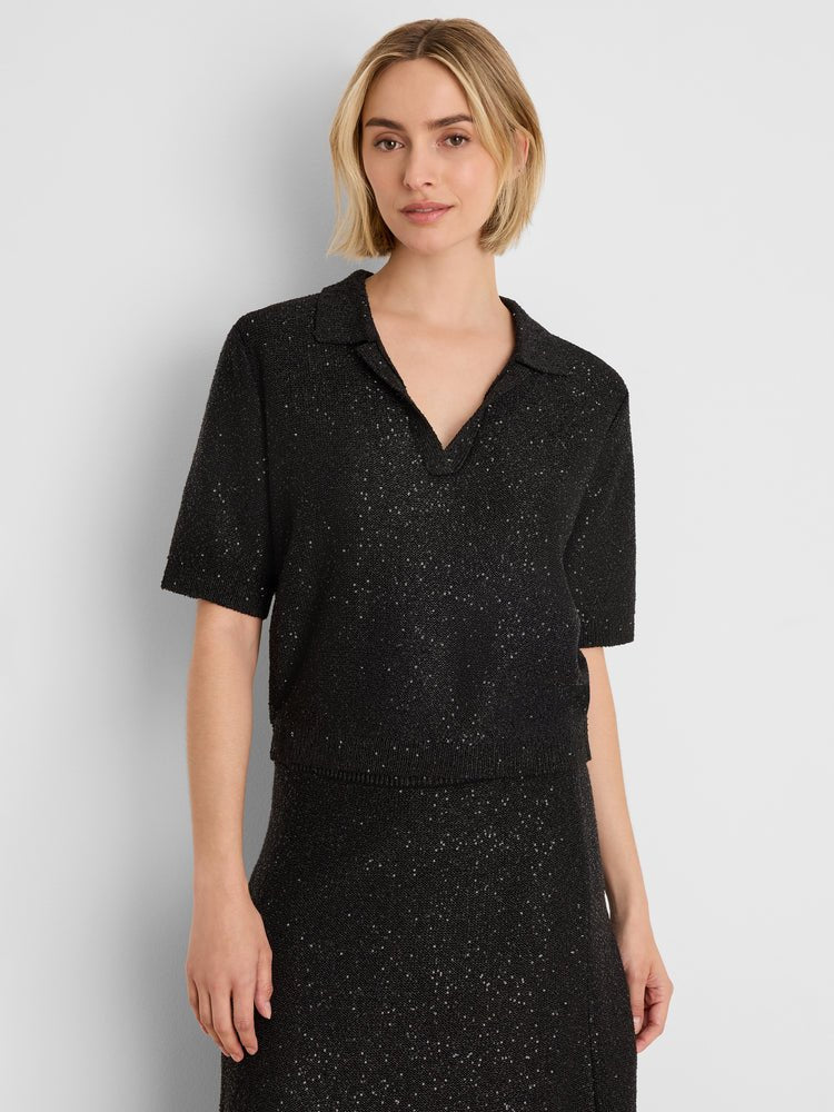 Nic + Zoe Anytime Sequin Polo - Flea Boutiques