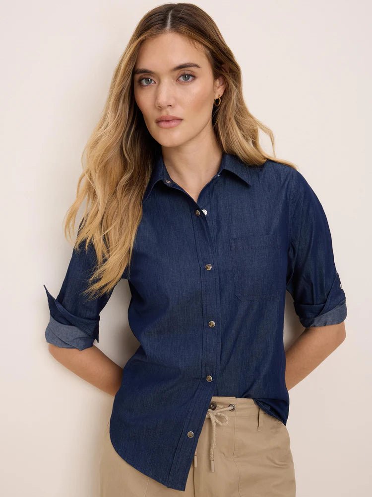 Nic + Zoe Drapey Denim Shirt - Flea Boutiques