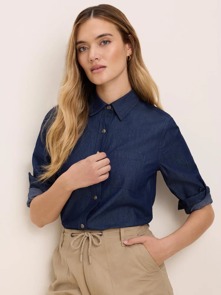 Nic + Zoe Drapey Denim Shirt - Flea Boutiques