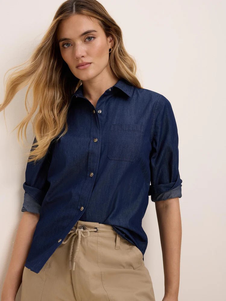 Nic + Zoe Drapey Denim Shirt - Flea Boutiques