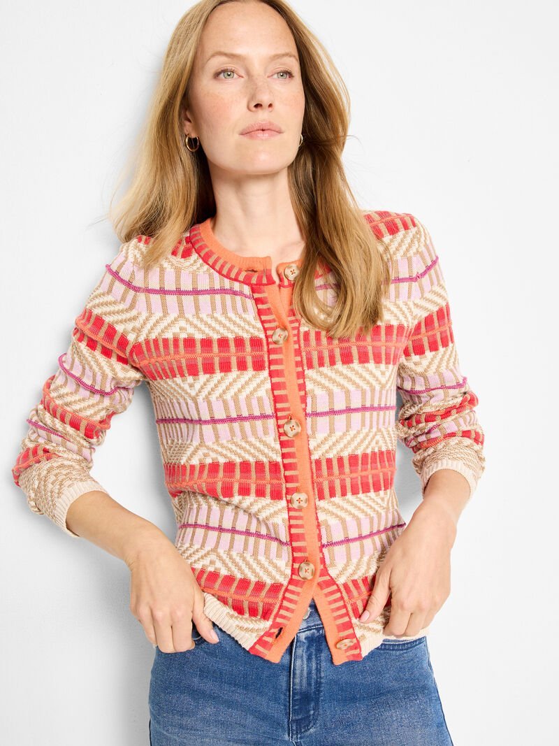 Nic + Zoe Energizer Jacquard Cardigan - Flea Boutiques