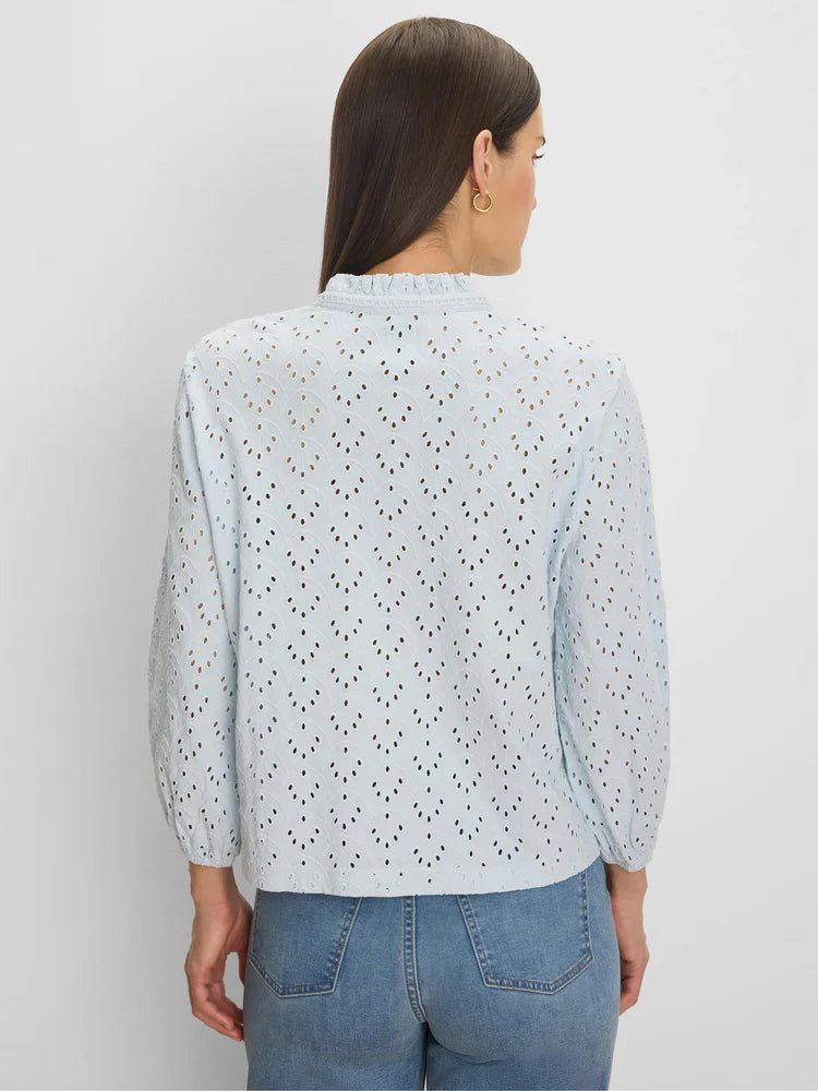 Nic + Zoe Knit Eyelet Ruffle Top - Flea Boutiques