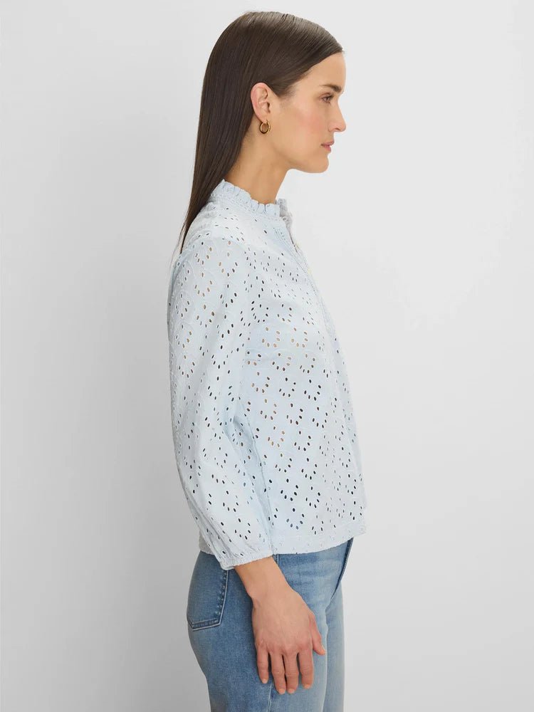Nic + Zoe Knit Eyelet Ruffle Top - Flea Boutiques