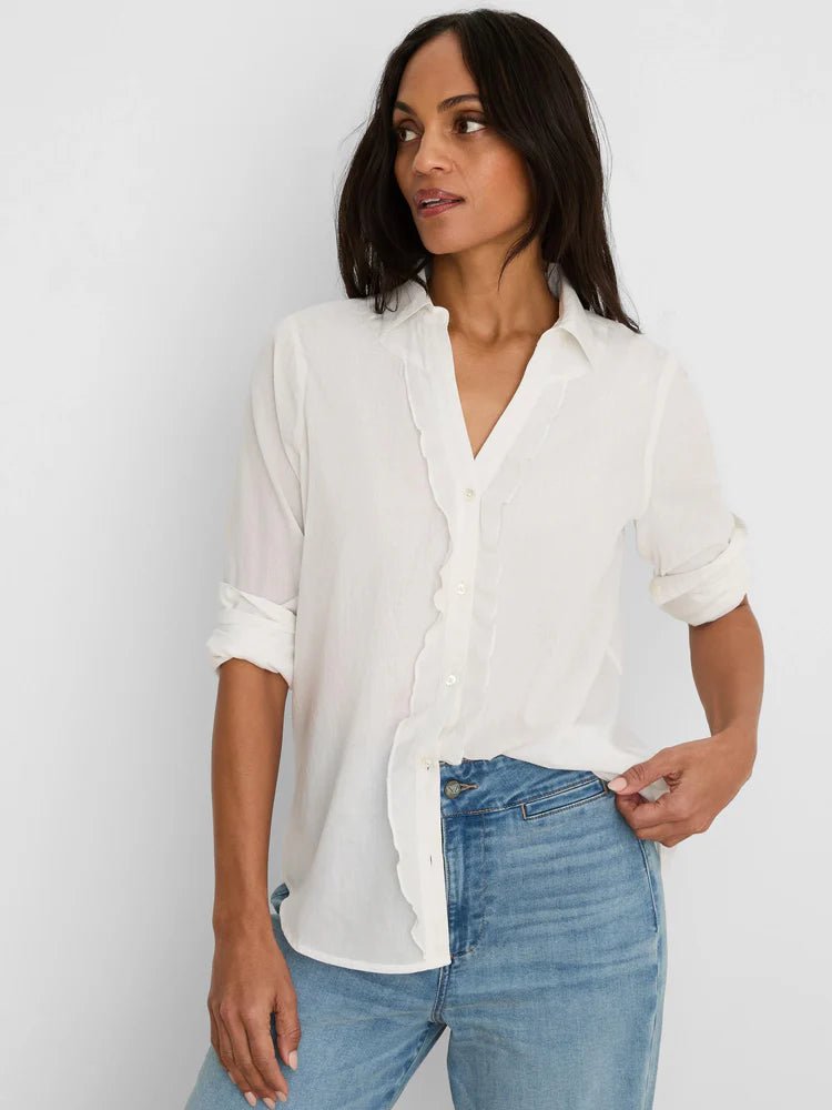 Nic & Zoe Ruffled Cotton Shirt - Flea Boutiques