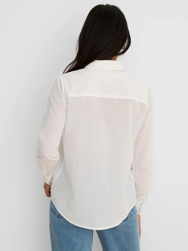 Nic & Zoe Ruffled Cotton Shirt - Flea Boutiques